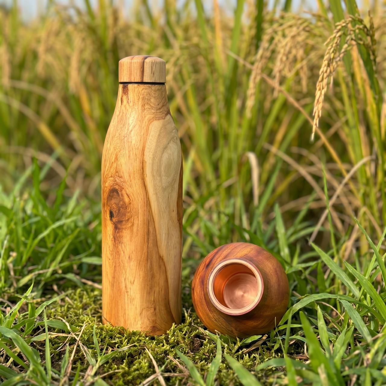 Copper & Teak Wood Water Bottles