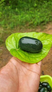 Green oval linga stone ( Emerald)