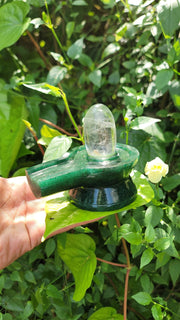 Green stone & Spatika Shivalinga