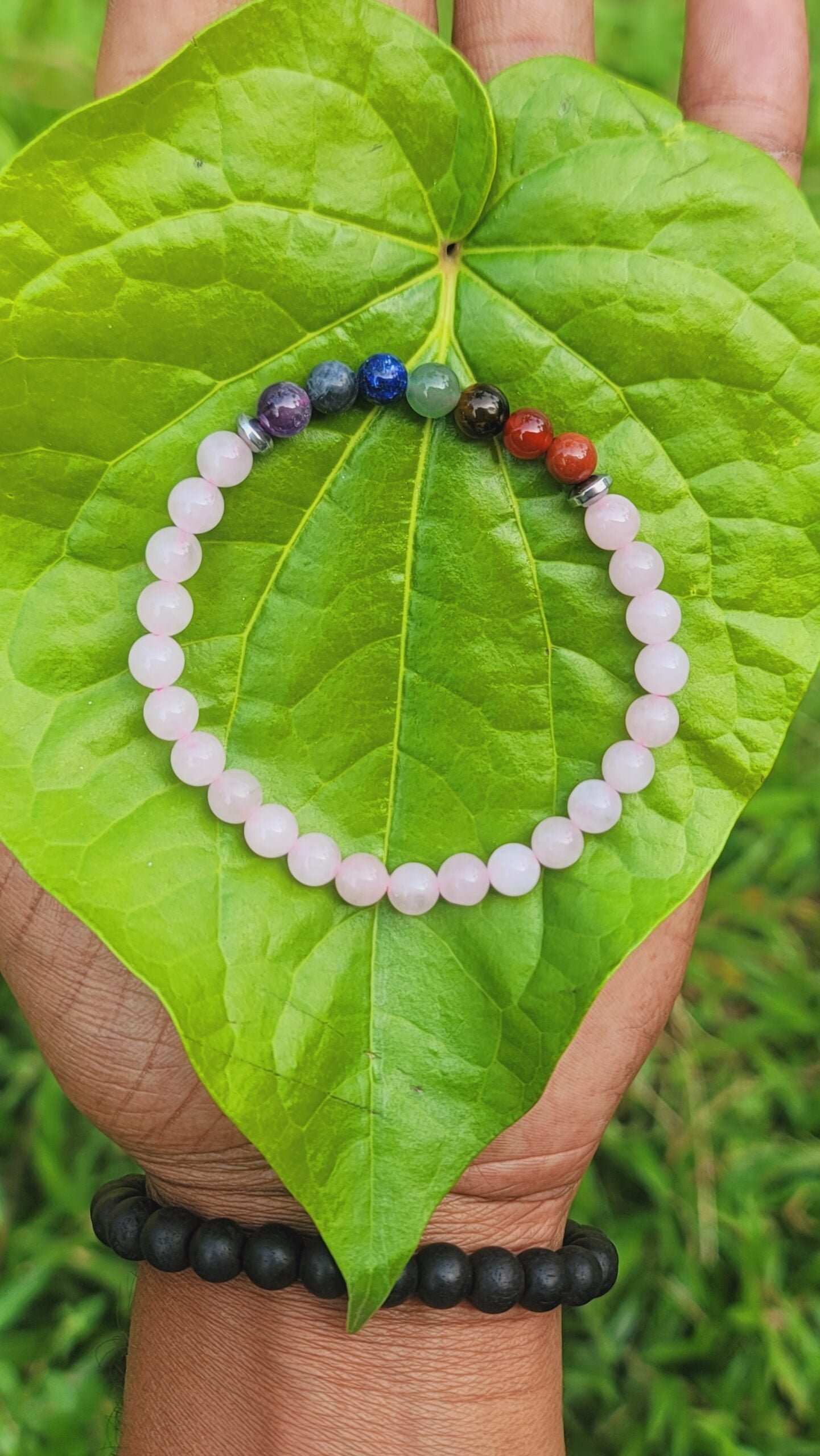 Rose Quartz + Chakra Bracelet