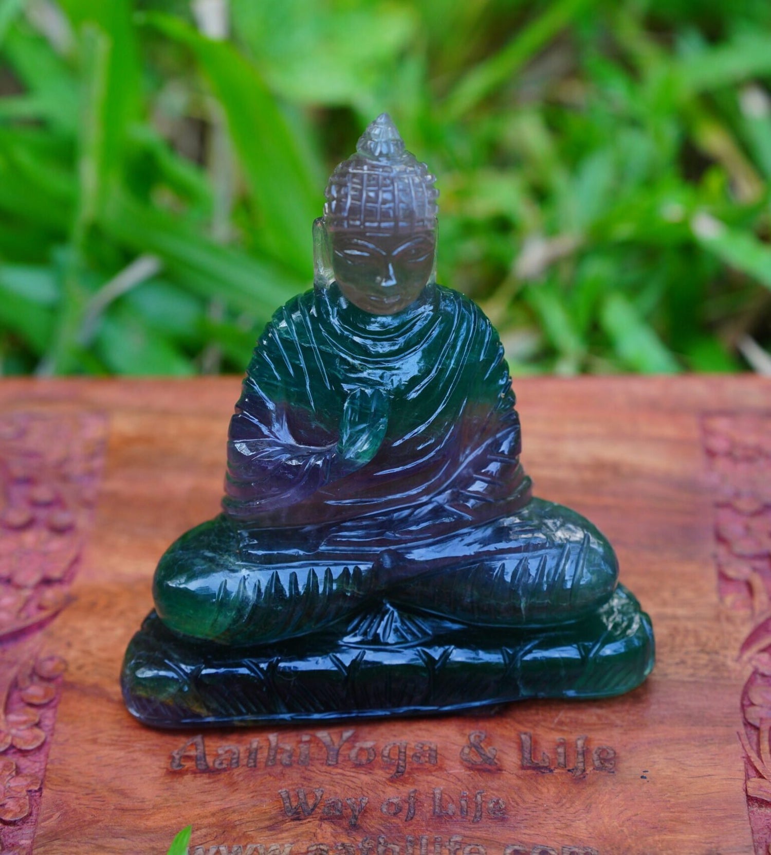 Fluorite Buddha Statue-745gram(5inch)