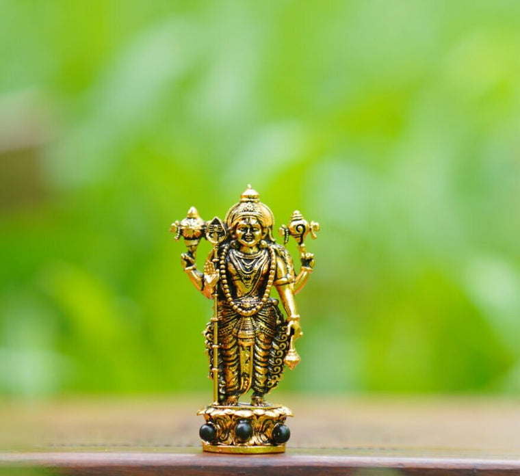 Lord Vishnu Gold Finish Idol for Home