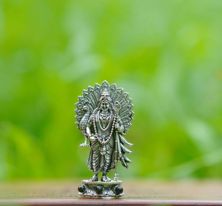 Murugan Idol in Silver Finish for Home