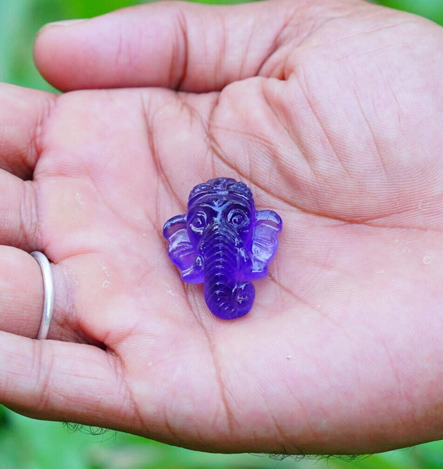 Amethyst Ganesha Head-1inch