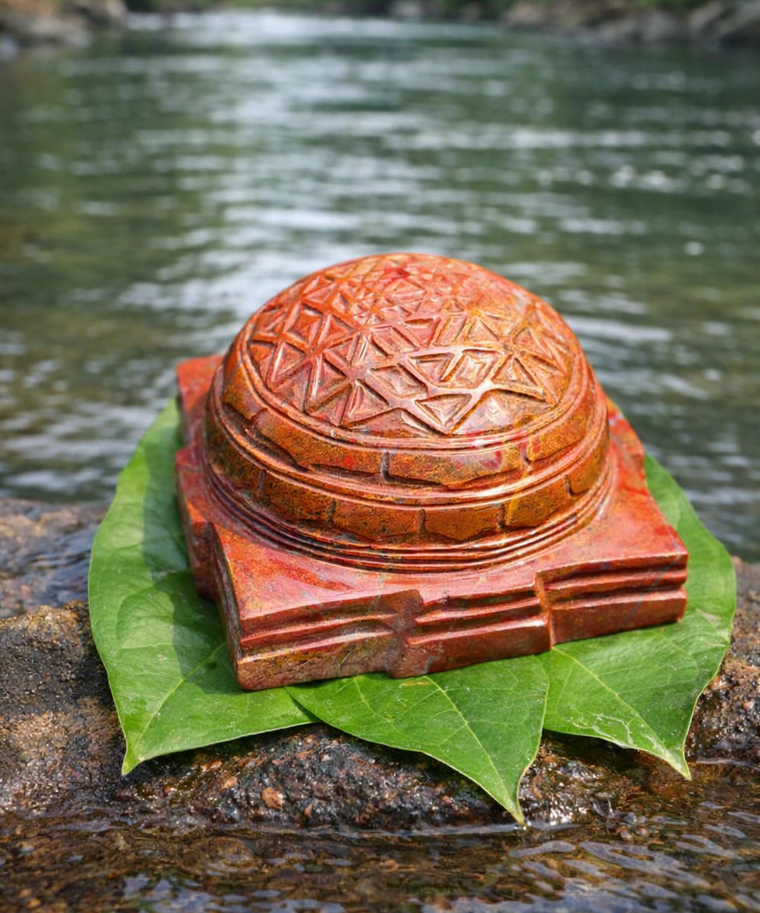 Red Jasper Meru Shri Yantra(1kg)-2.5inch