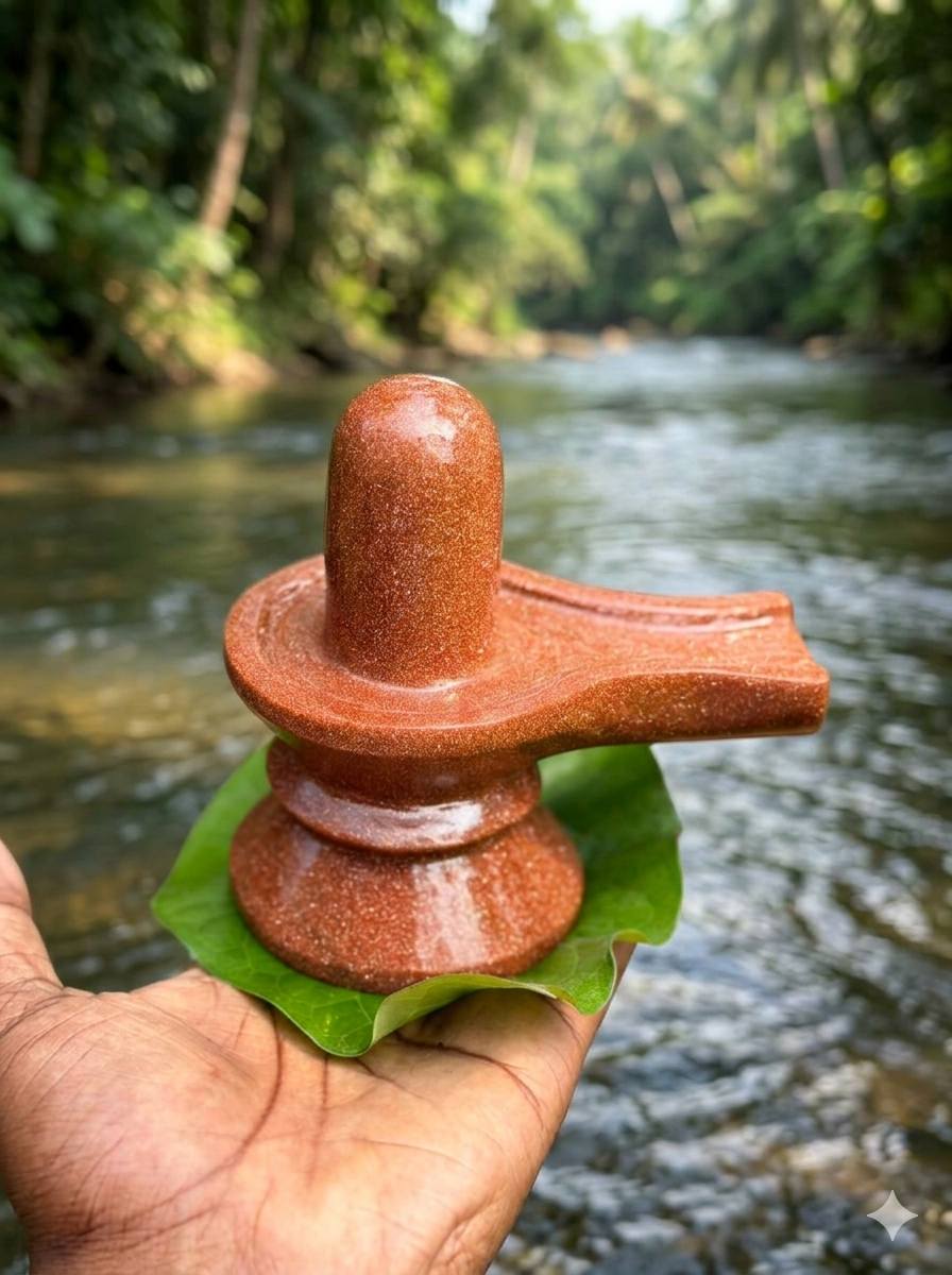 Sunstone Shivalinga (850gram)-5inch