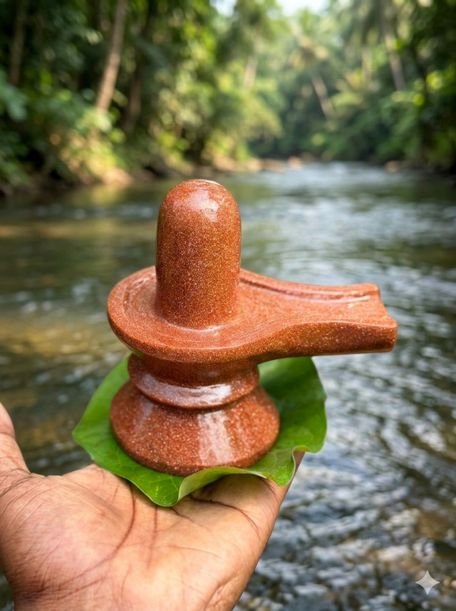 Sunstone Shivalinga (850gram)-5inch