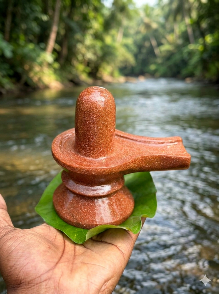 Sunstone Shivalinga (850gram)-5inch