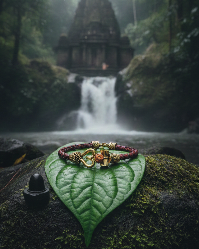 Mahadev Om Bracelet(gold plate)