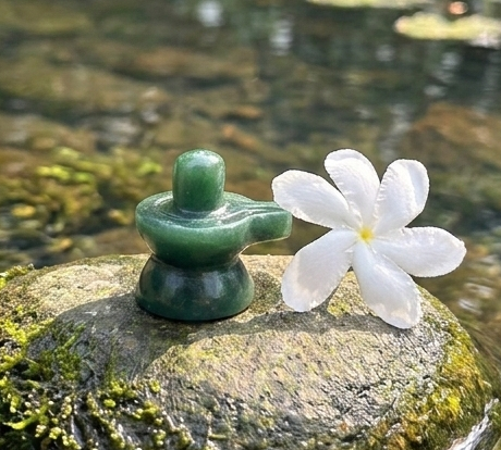 Green stone Shivalinga small-1inch