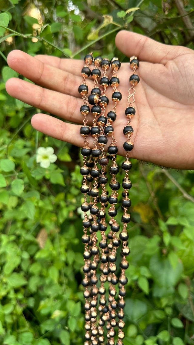 Karungali Copper Cap Mala - 8mm