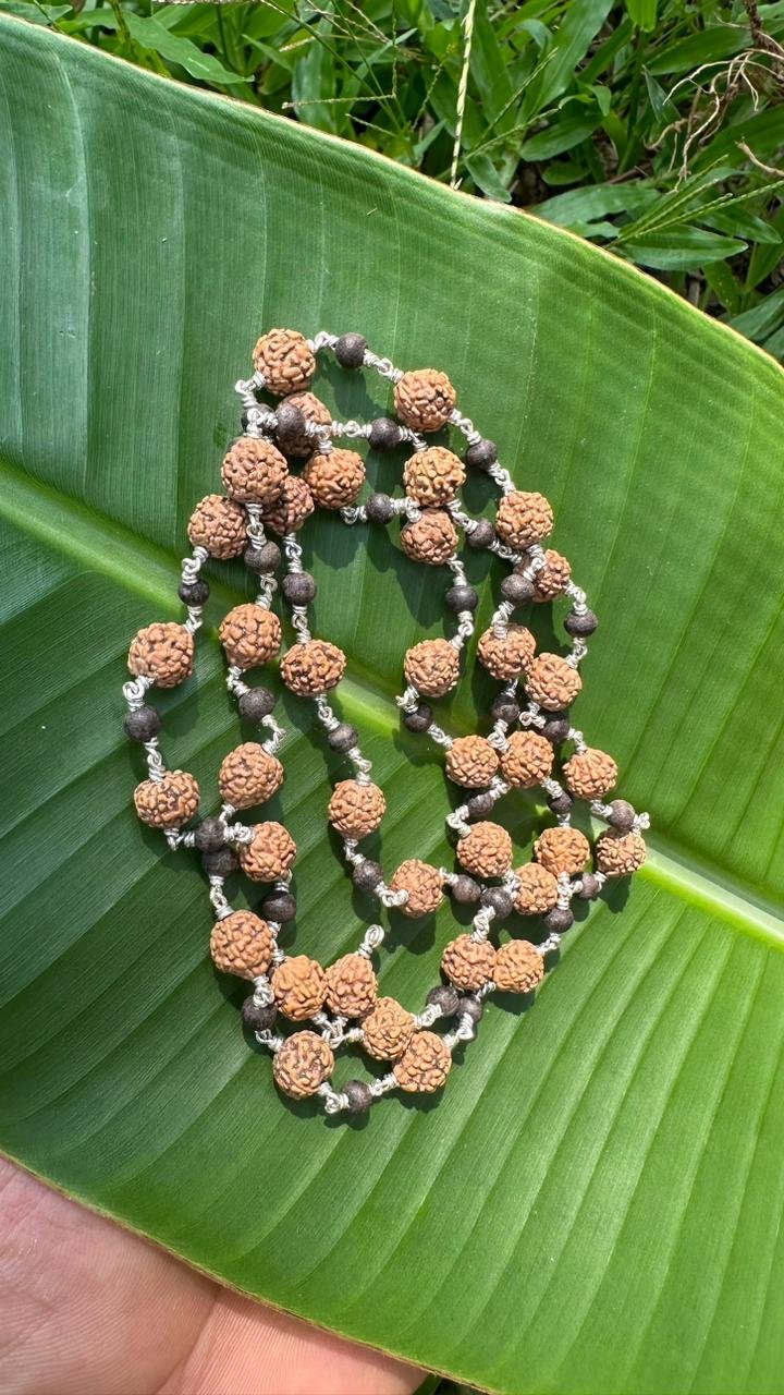 Karungali & Rudraksha Silver(925) Mala