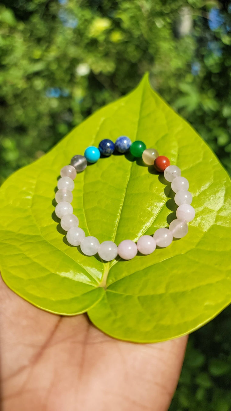 Rose Quartz + Chakra Bracelet