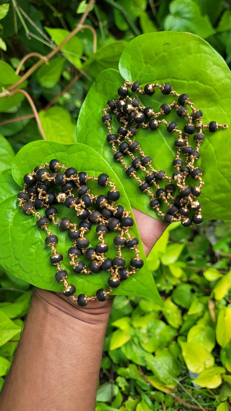 Karungali Panchaloha (Impon) 6mm cover type mala