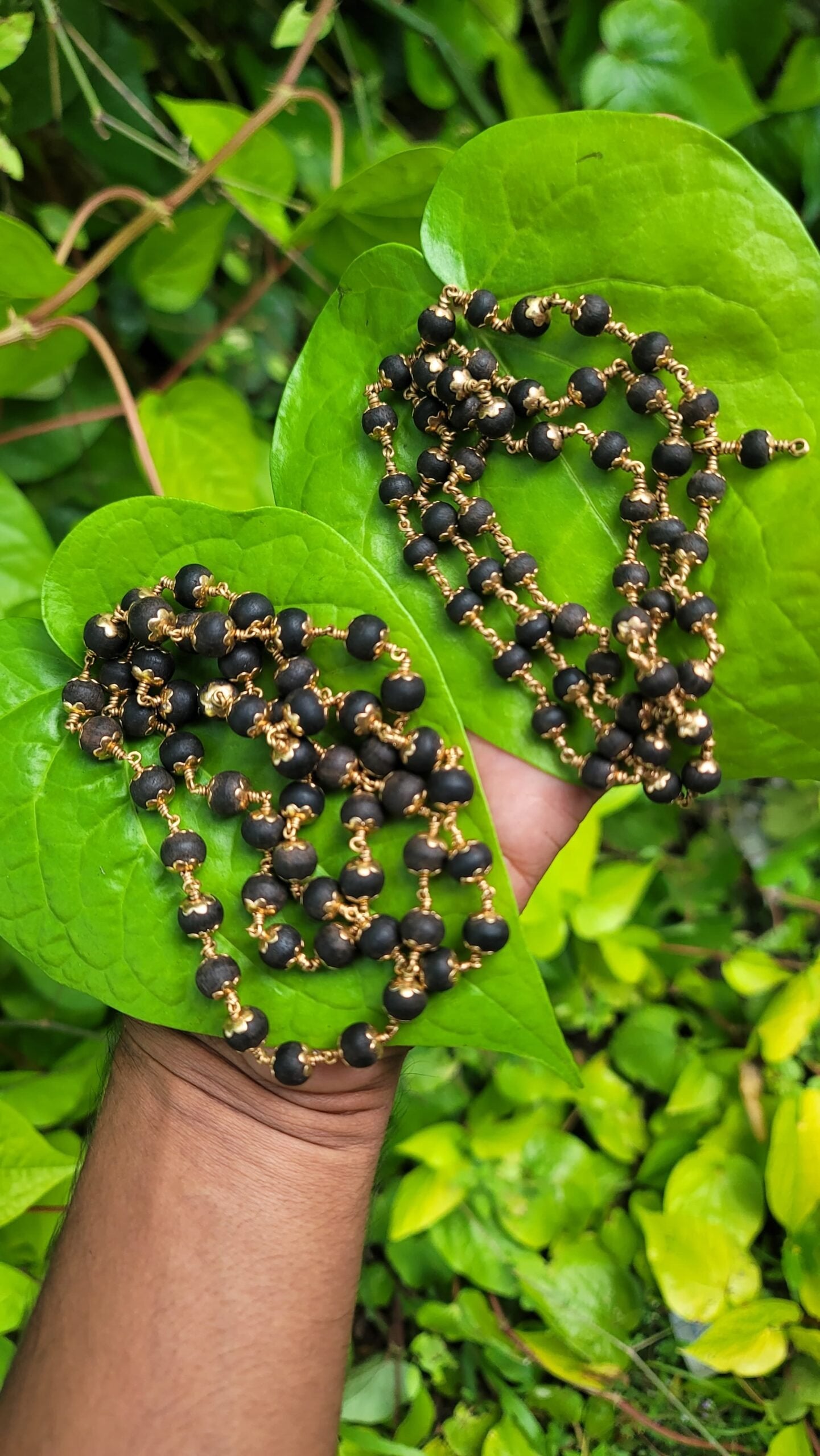 Karungali Panchaloha (Impon) 8mm cover type mala