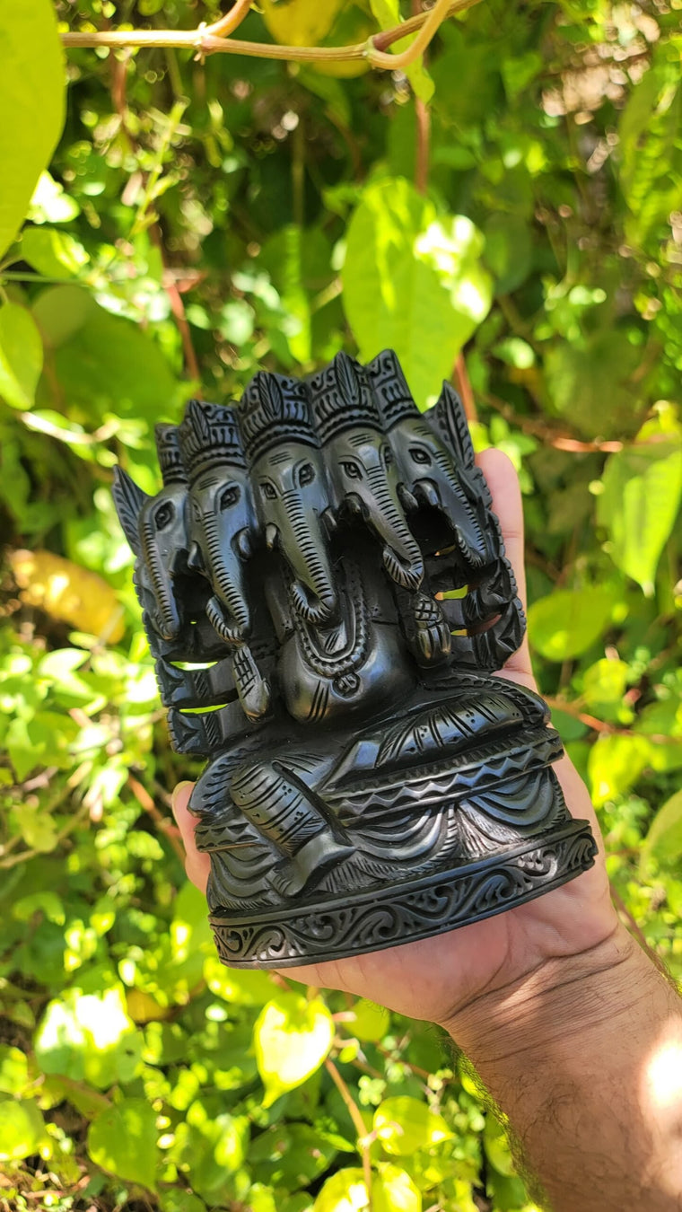 Karungali 5 Head Ganesh 6 inch