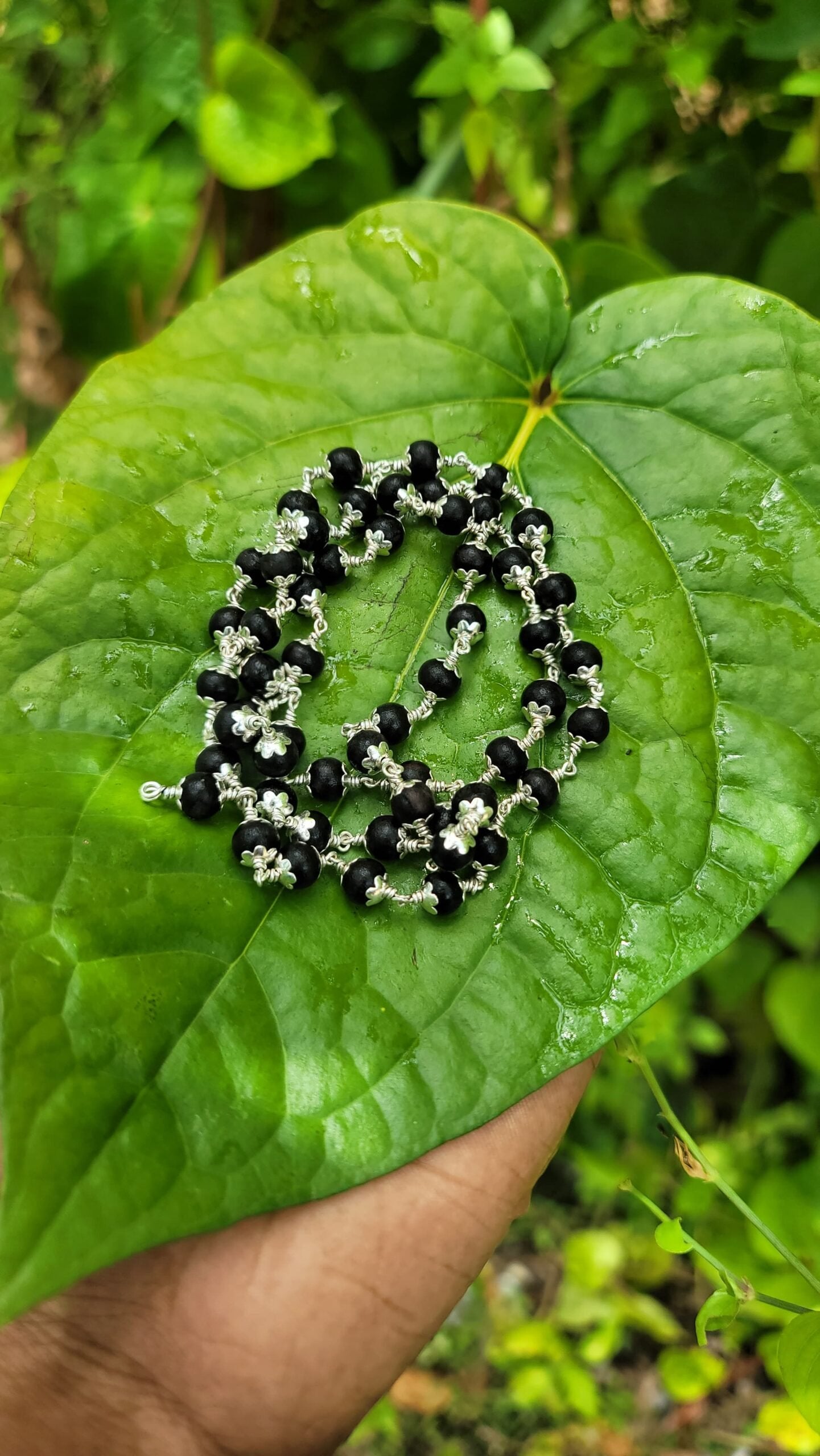 Karungali Silver(925) Cap Mala - 6mm