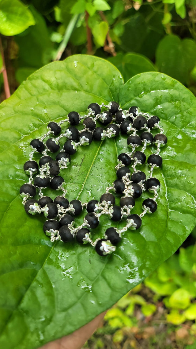 Karungali Silver(925) Cap Mala - 8mm