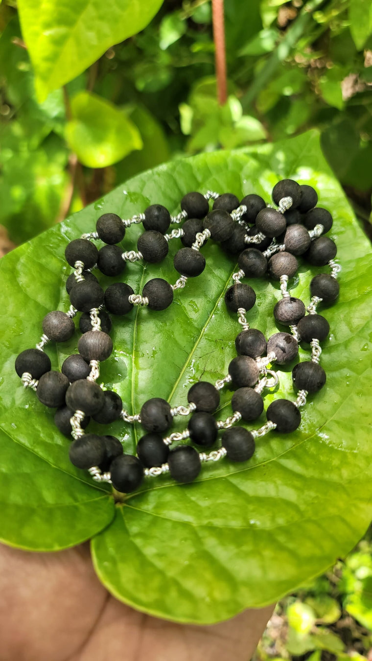 Karungali Silver(925) Plain Mala - 8mm