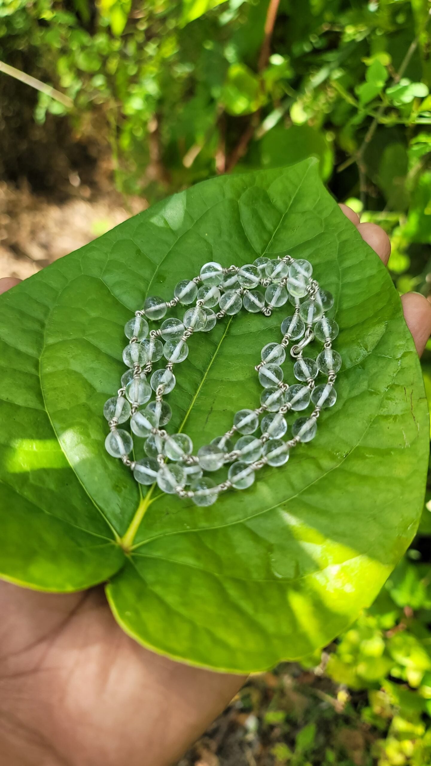 Spatika Mala Silver(925) wire Mala- 8mm