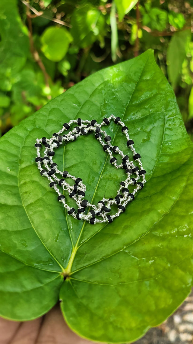 Karungali Silver(925) Cap Mala - 4mm