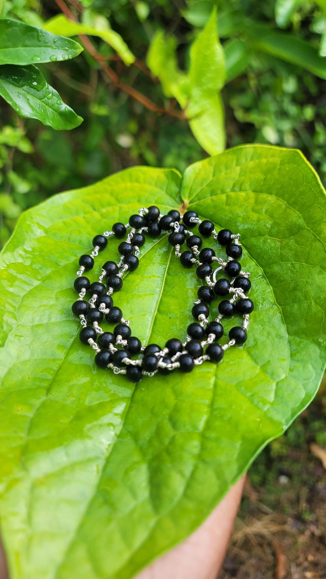 Karungali Silver(925) Plain Mala - 6mm