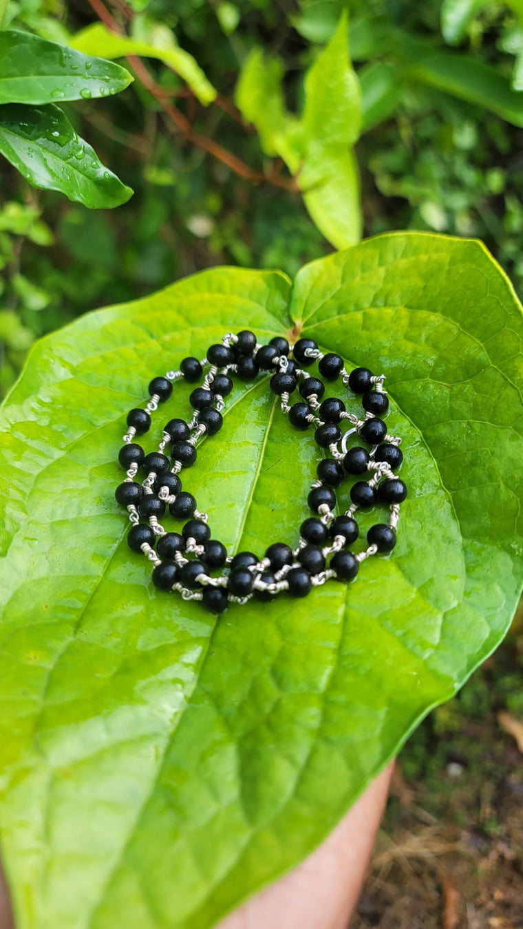 Karungali Silver(925) Plain Mala - 6mm
