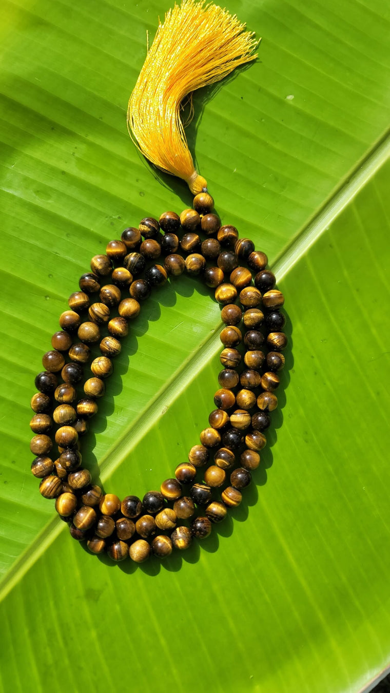 Tiger Eye Gemstone Mala 108 Pearls