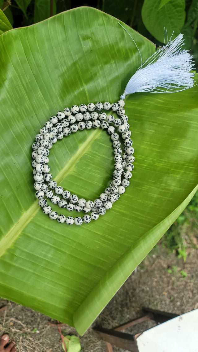 Dalmatian Gemstone Mala 108 Pearls