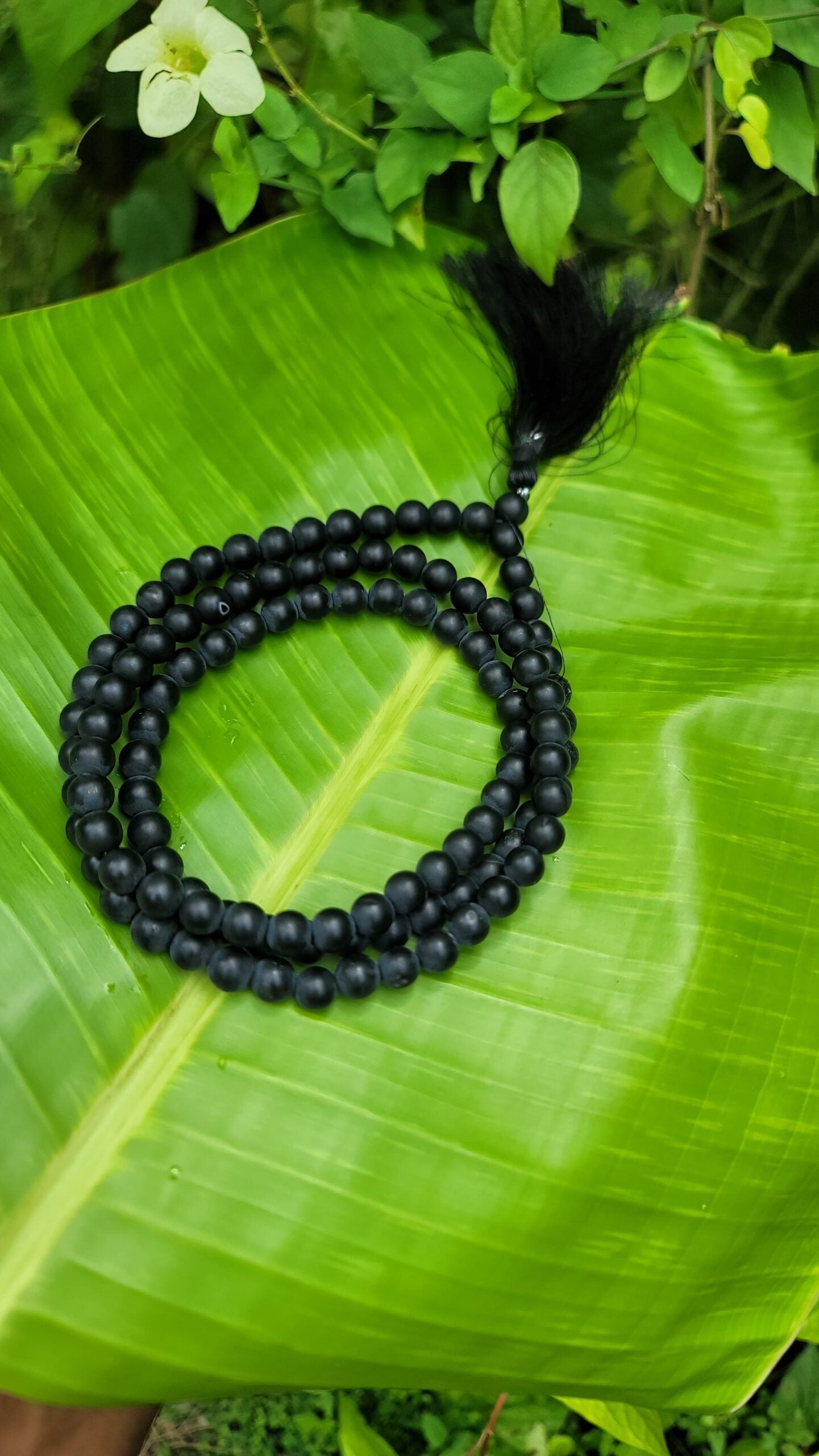 Black Onyx Gemstone Mala 108 Pearls