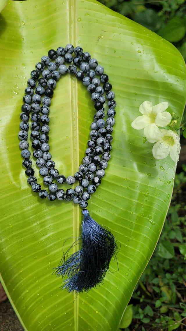 Grey Jasper Gemstone Mala 108 Pearls