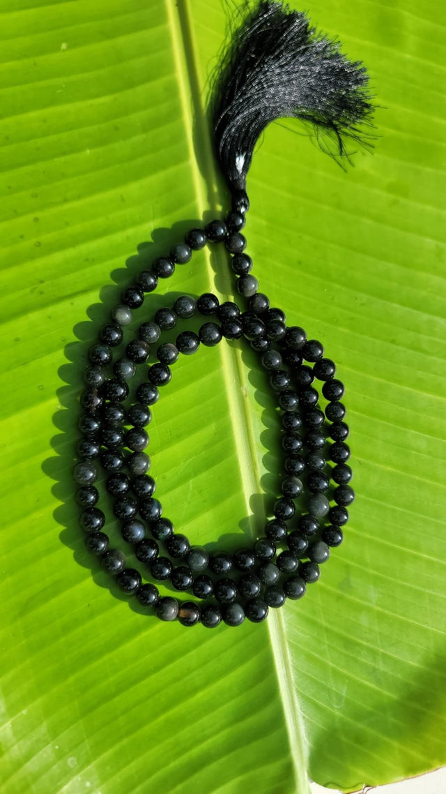 Rainbow Obsidian Gemstone Mala 108 Pearls