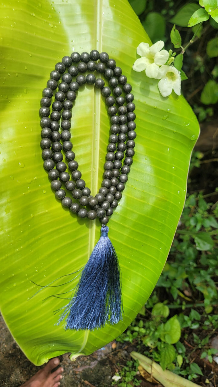 Natural Pyrite Gemstone Mala 108 Pearls