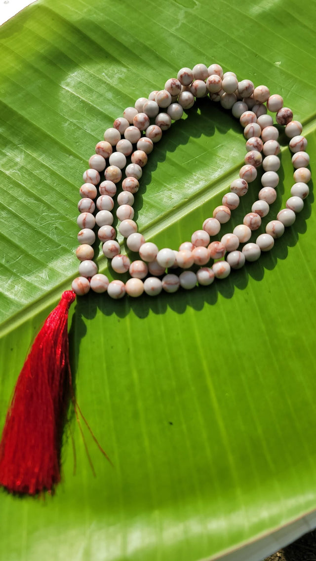 Red Web Jasper Gemstone Mala 108 Pearls