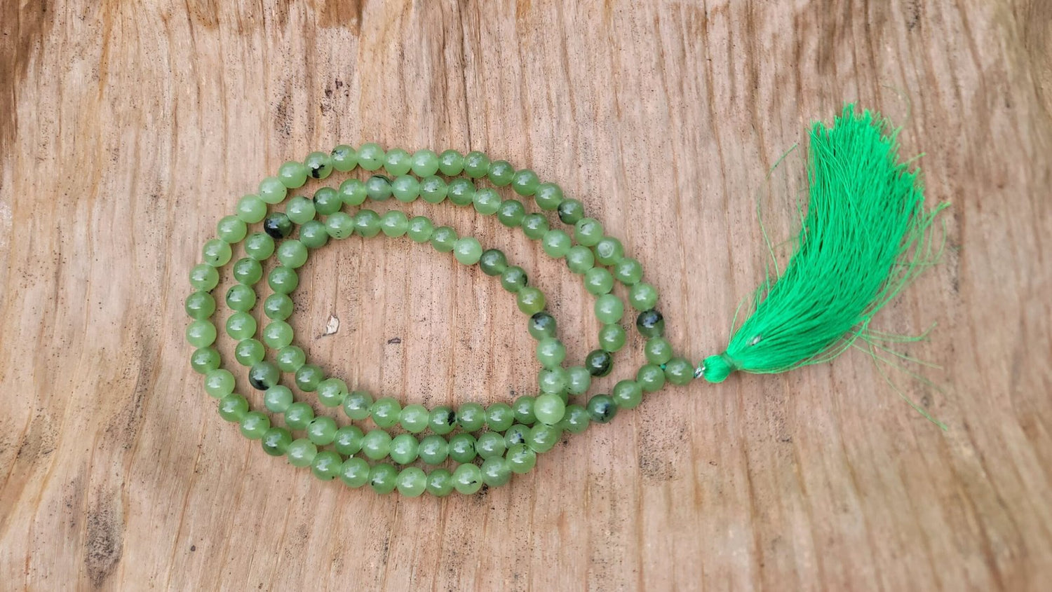 Prehnite Gemstone Mala 108 Pearls