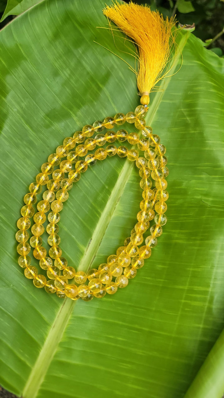 Citrine hydro Gemstone Mala 108 Pearls