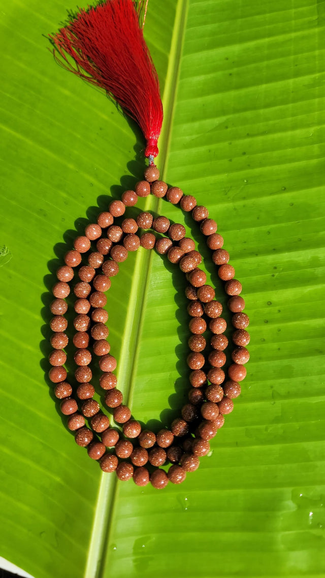 Sunstone Gemstone Mala 108 Pearls