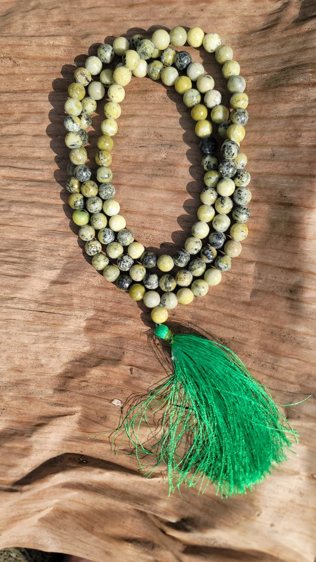 Hydro Peridot Gemstone Mala 108 Pearls