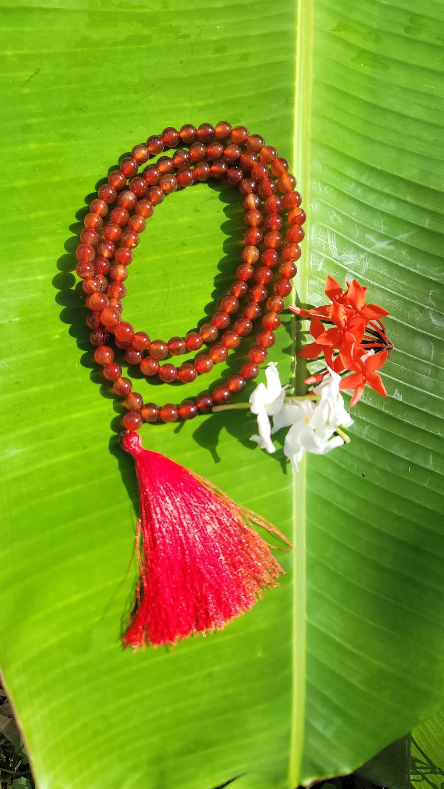 Red Onyx Gemstone Mala 108 Pearls