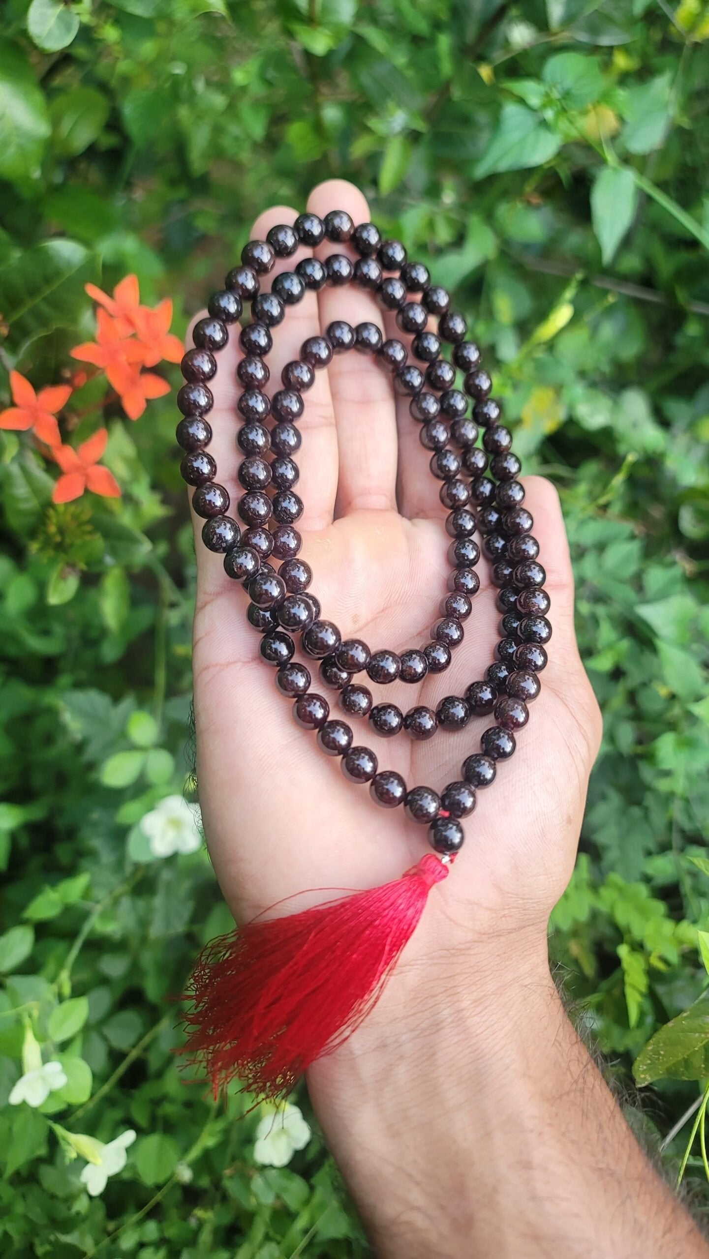 Garnet Gemstone Mala 108 Pearls