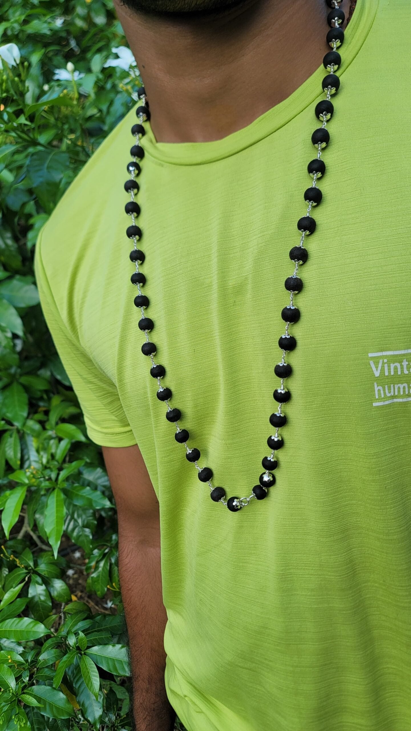 Karungali Silver(925) Cap Mala - 10mm