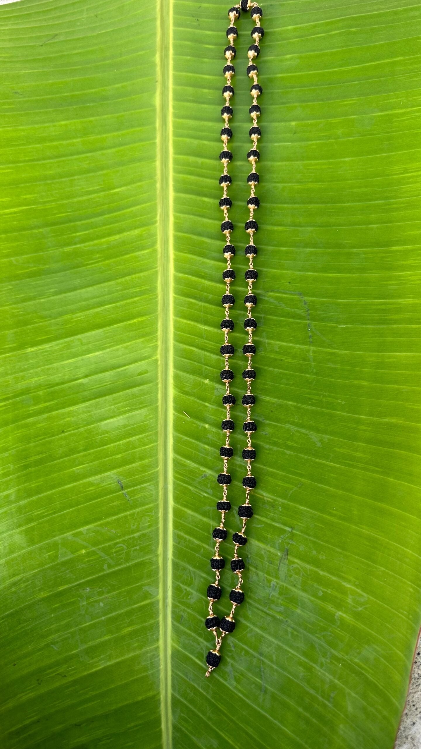 Impon Black Rudrasksha Mala - 8mm