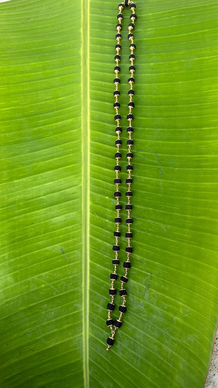 Impon Black Rudrasksha Mala - 8mm