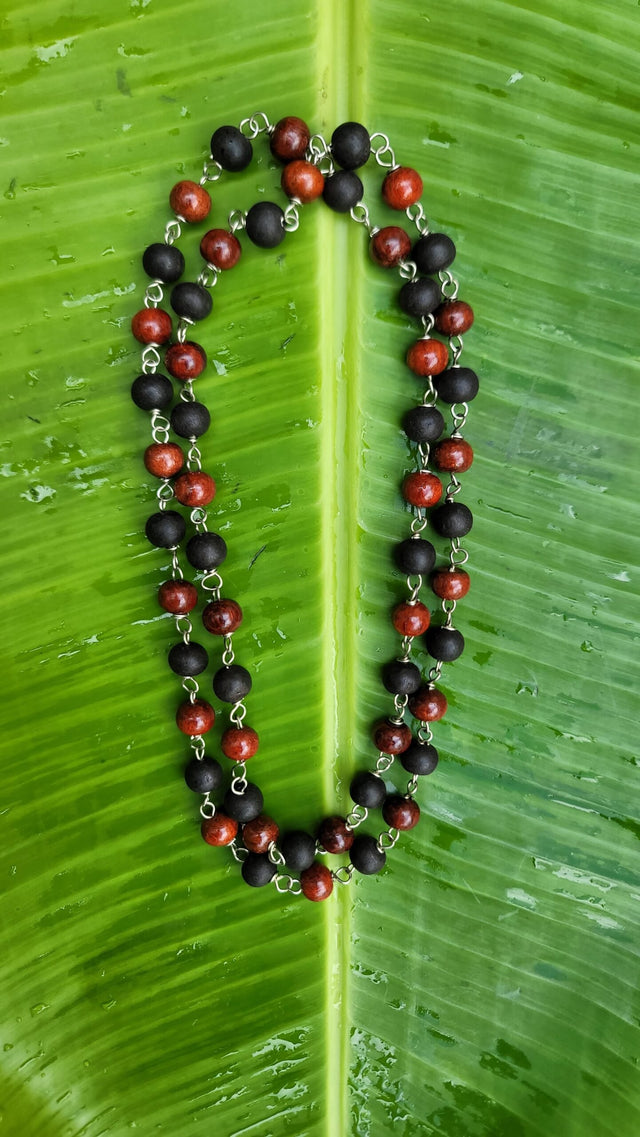 Red Sandalwood & Karungali Mala Metal wire - 8mm