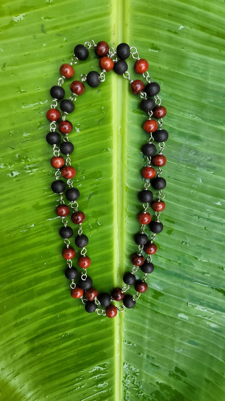Red Sandalwood & Karungali Mala Metal wire - 8mm