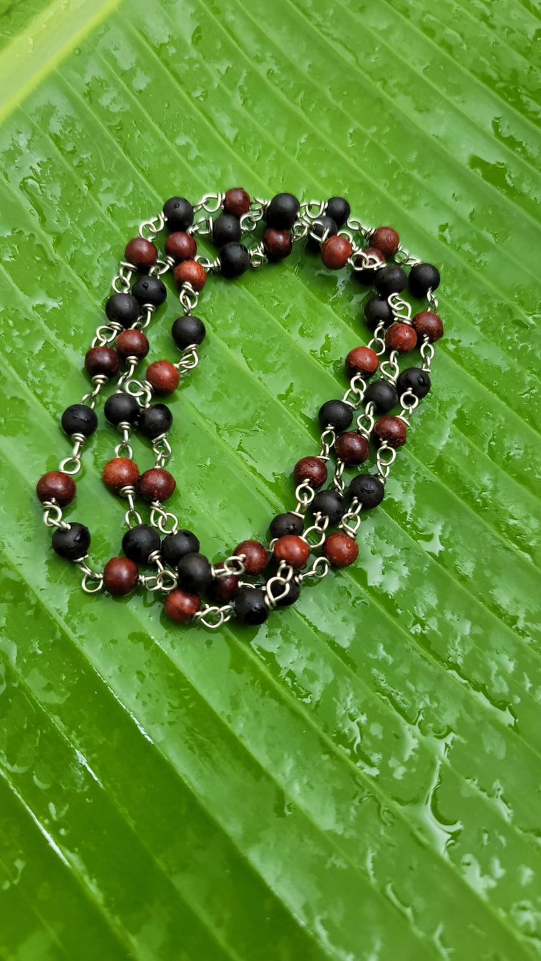 Red Sandalwood & Karungali Mala - 6mm