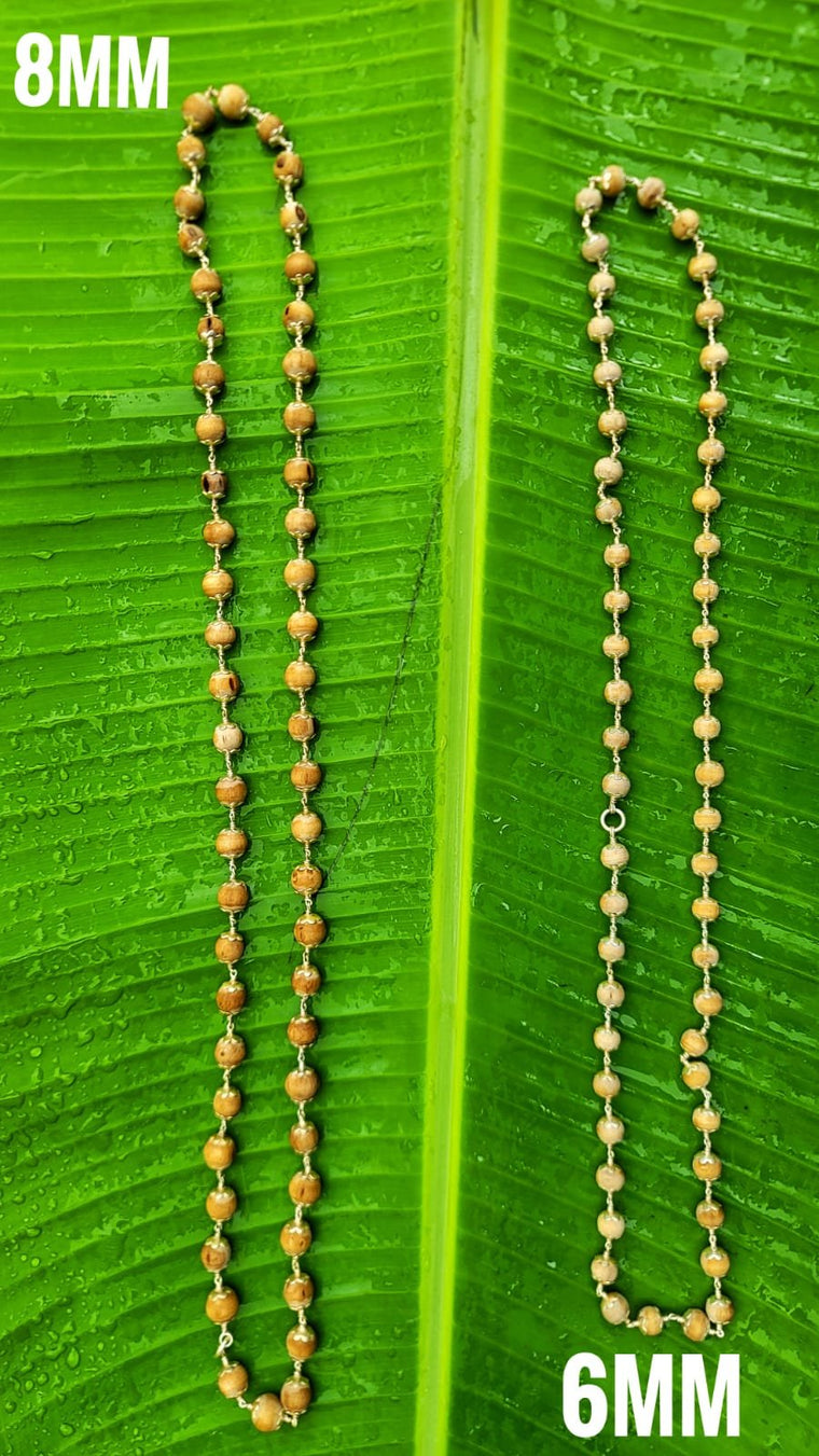 Tulasi Silver(925) Cap Mala - 8mm