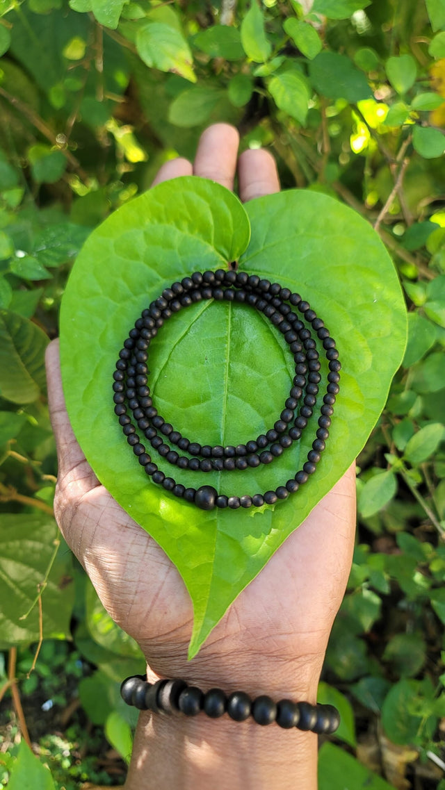Karungali Malai – 4mm in Elastic Band(plain)