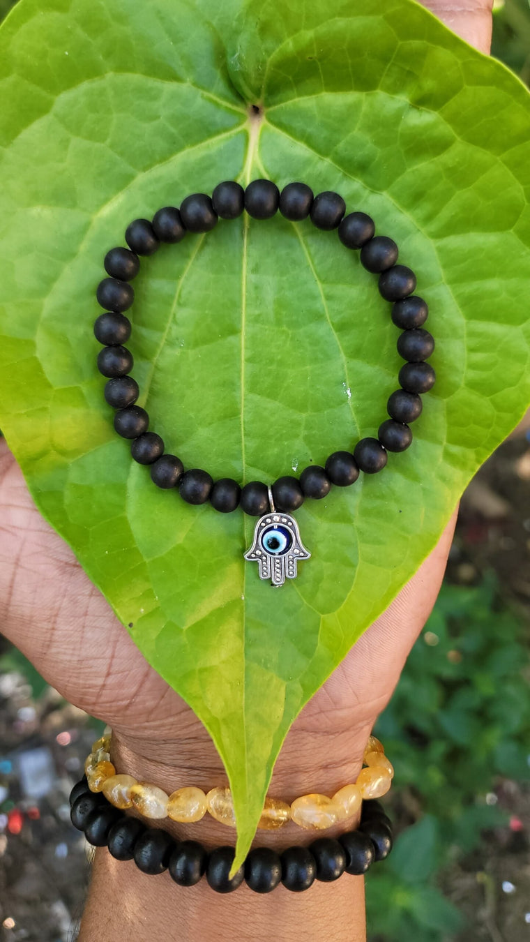 Hamsa Hand Evil Eye Karungali Bracelet