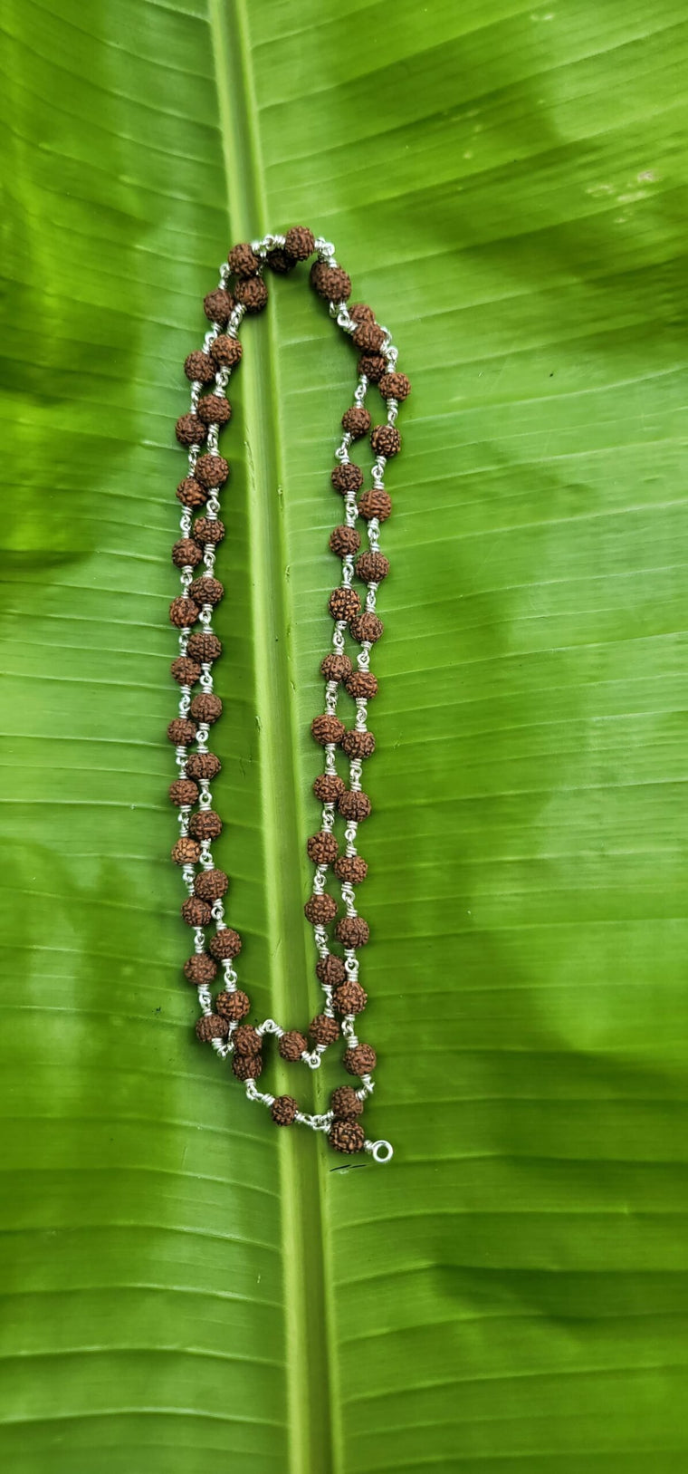 Rudraksha Silver(925) wire Mala - 4mm